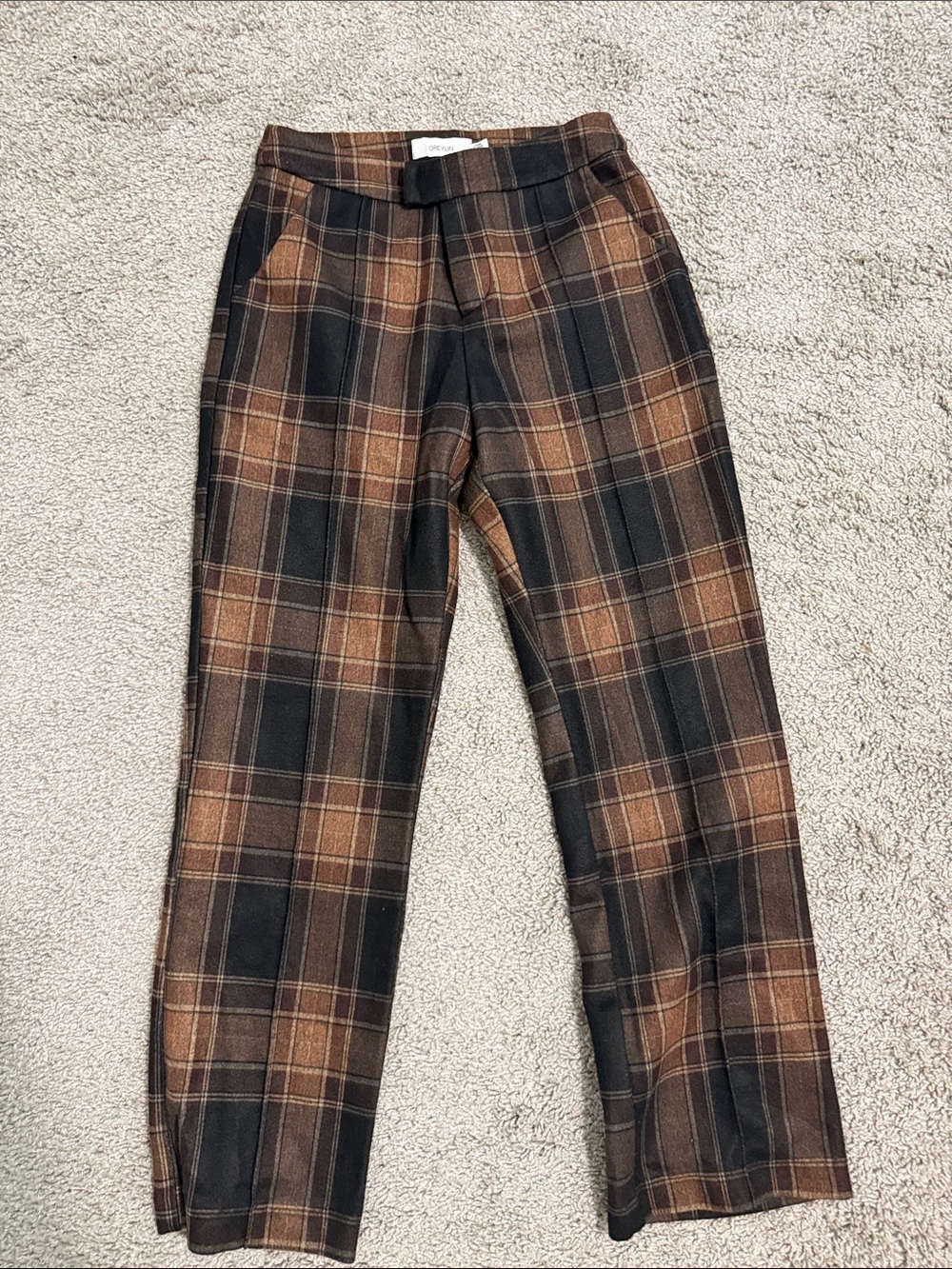 Greylin Anthropologie Kai Check Plaid Trouser Pants Womens XS
